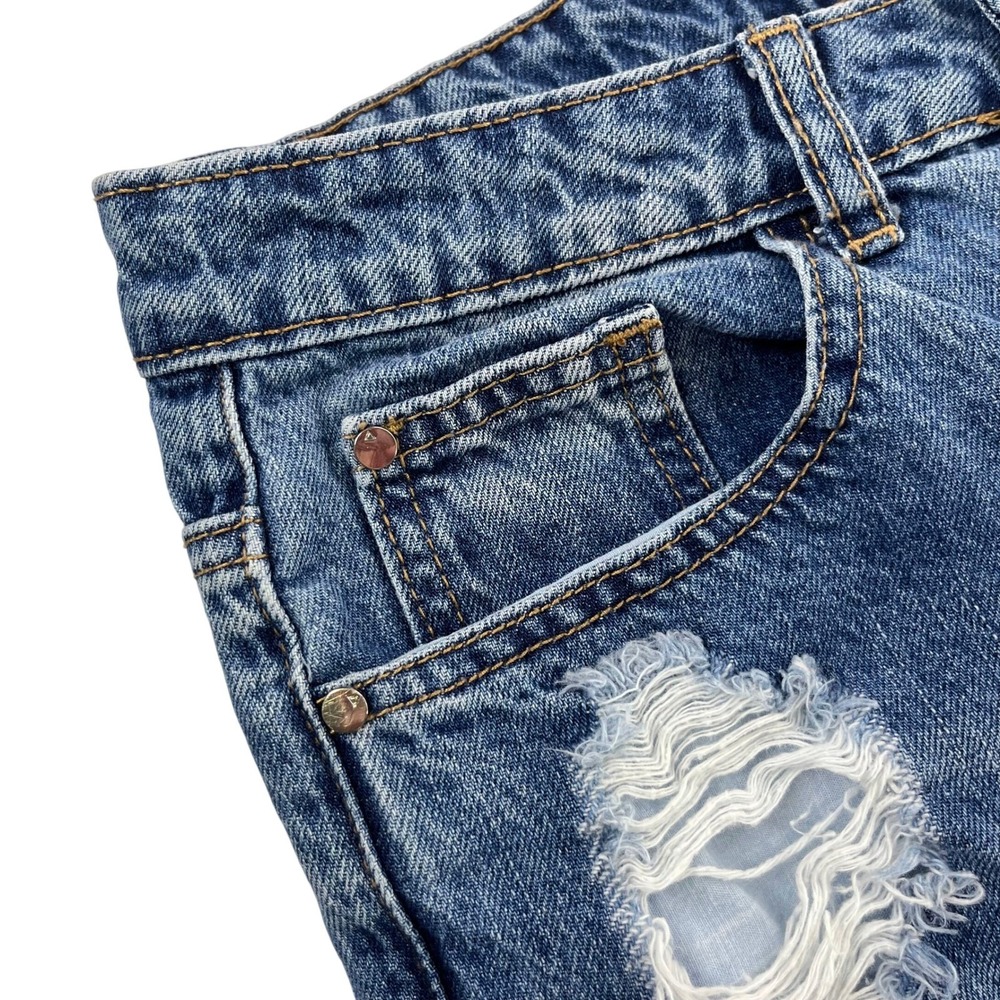 Riot High Rise Womens Distressed Mom Jeans, Riot Heavily Ripped Womens 629 - Picture 5 of 10